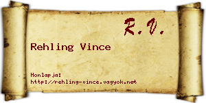 Rehling Vince névjegykártya